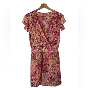 Source Unknown Pink and Yellow Floral Tunic